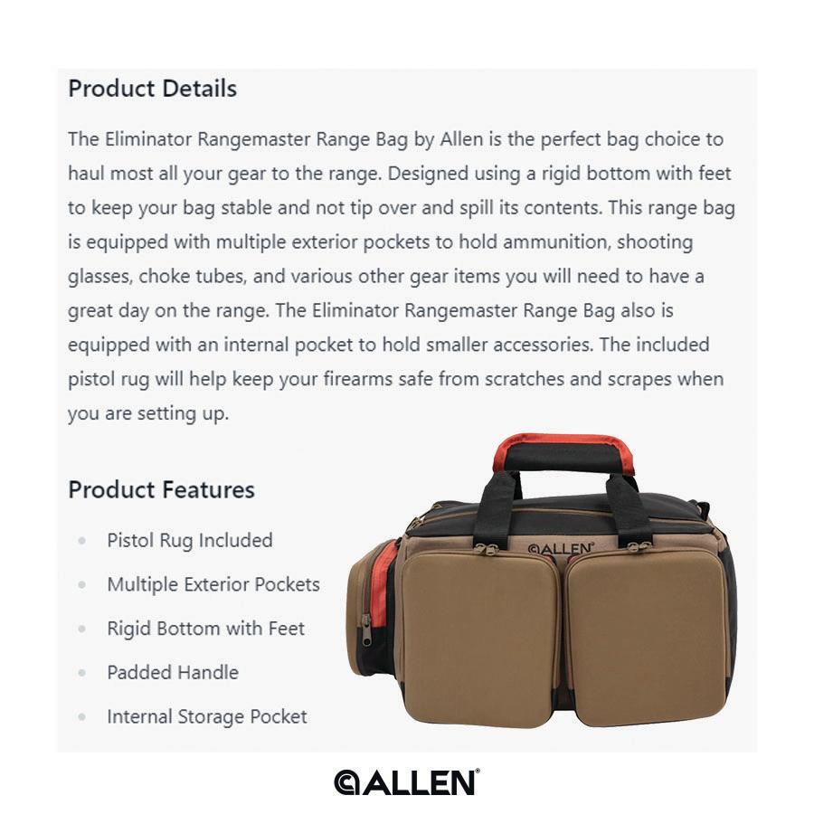 Allen Eliminator Rangemaster Range Bag Tan Picture of The Allen Company Inc. Allen Eliminator Rangemaster Range Bag