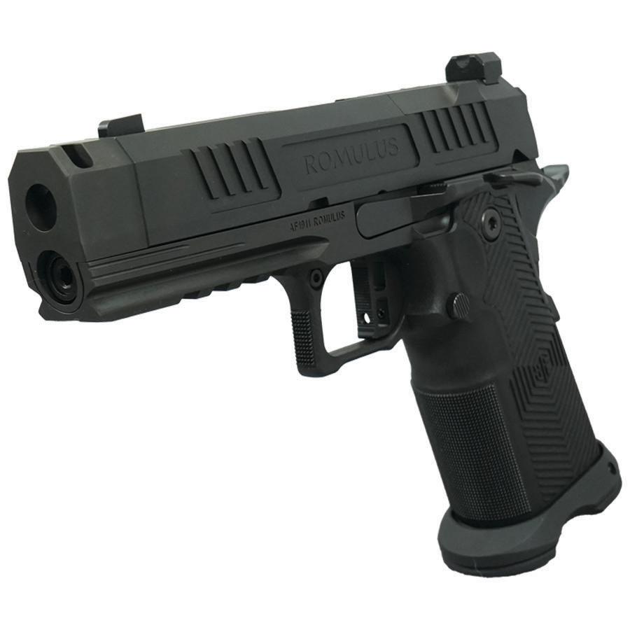 Alpha Foxtrot AF1911-Romulus Handgun 9mm Luger 17rd (1) & 20rd (1) Magazine 3.5" Compensated Threaded Barrel Black RMSC Cut Picture of Alpha Foxtrot Alpha Foxtrot AF1911-ROMULUS 9mm DLC 3.5" COMP RMSC Cut