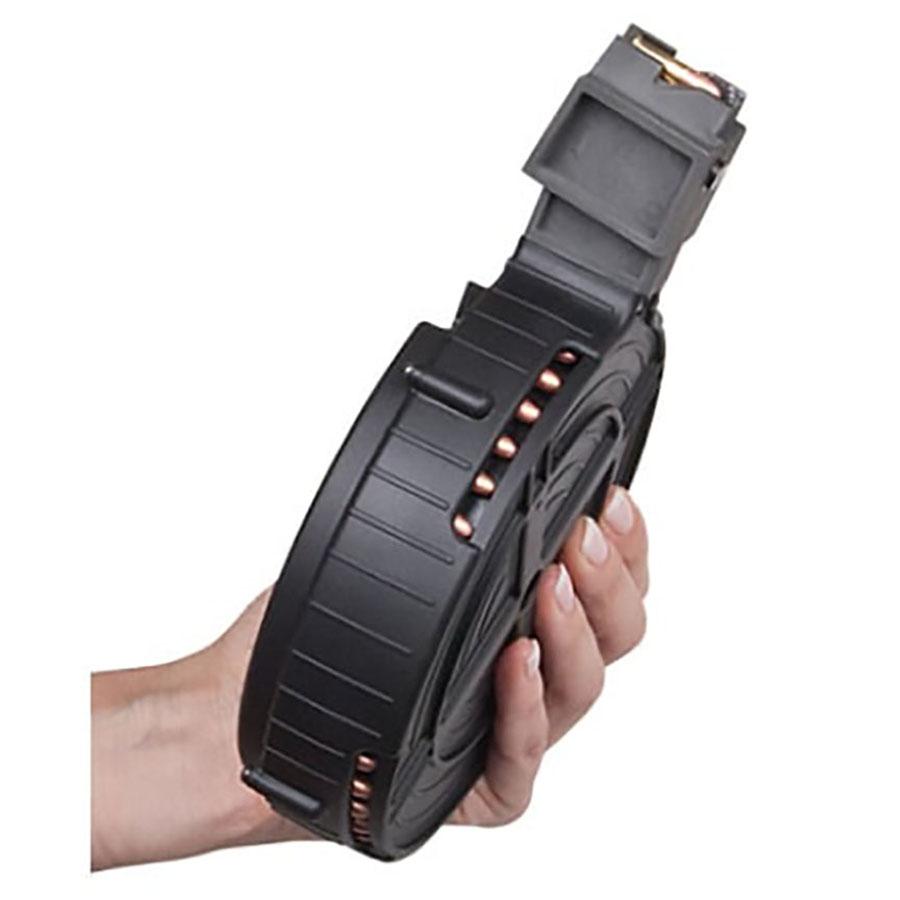 ATI German Sports Rotary Rifle Magazine Drum Ruger 10/22 .22 LR Black Polymer 110/rd Picture of American Tactical Inc-ATI ATI GSG ROTARY MAGAZINE 22LR 110-RD FITS RUGER 10/22