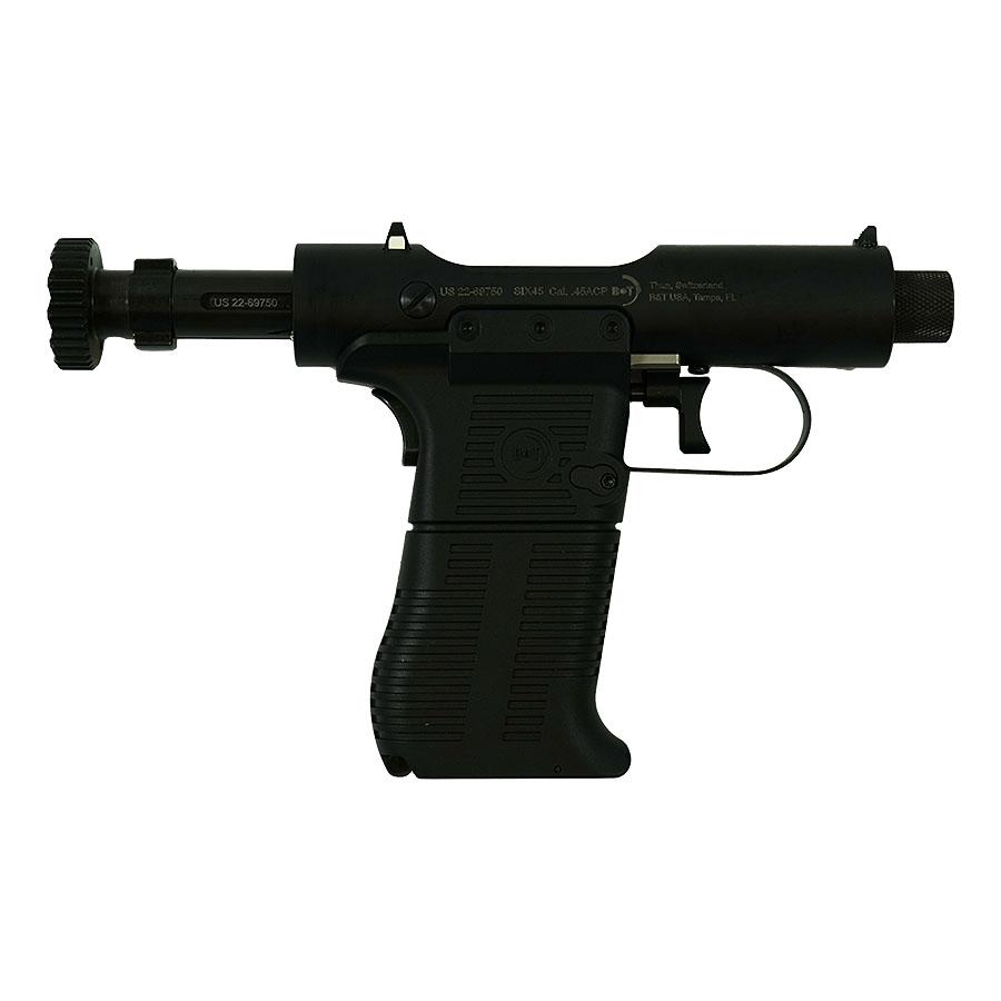 B&T Six45 Bolt Action Handgun .45 ACP 8rd Magazine 3.5" Barrel Black Suppressor Sold Separately Picture of B&T USA B&T Six45 Bolt Action Pistol 45ACP (see KHSD122951US for suppressor)
