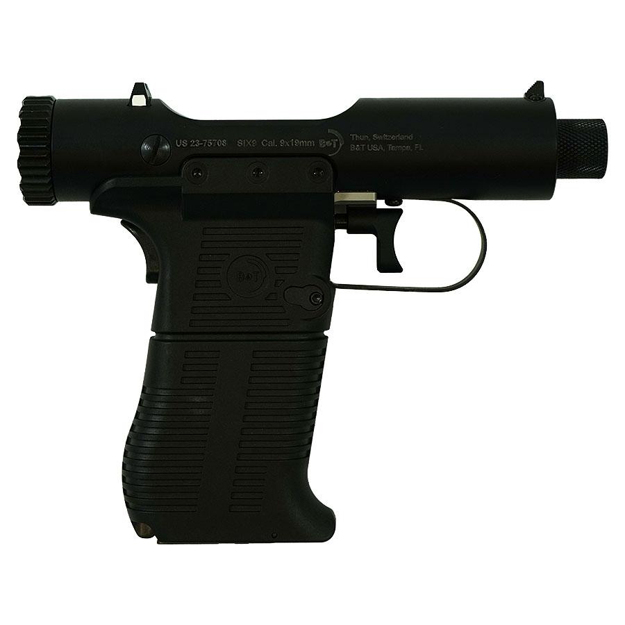 B&T Six9 Bolt Action Handgun 9mm Luger 9rd Magazine (1) 3.5" Barrel Black Suppressor Sold Separately Picture of B&T USA B&T Six9 Bolt Action Pistol 9mm (see KHSD122950US for suppressor)