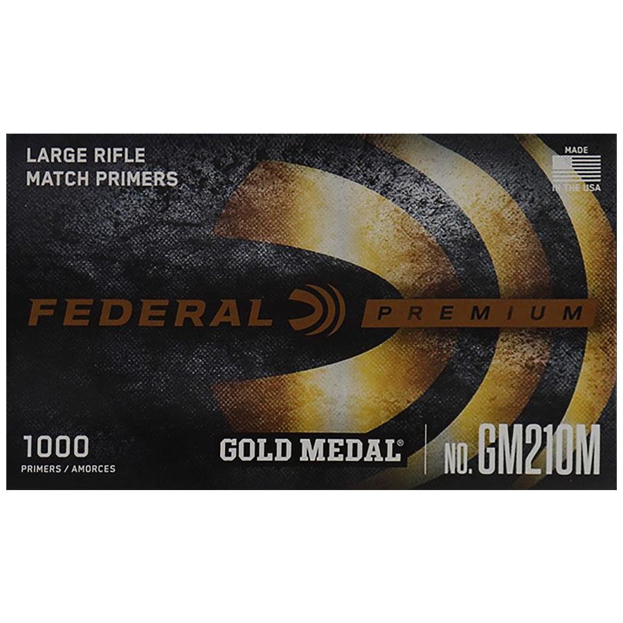 Federal Premium Gold Medal Centerfire Primers-Large Rifle Match Picture of Federal Cartridge Co. FEDERAL PREMIUM GOLD MEDAL MATCH 210M LARGE RIFLE PRIMER 1000CT