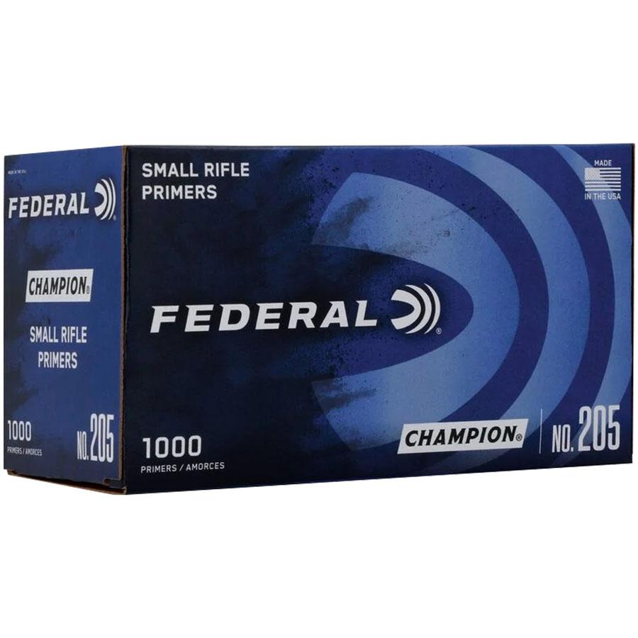 Federal Premium Champion Centerfire .205 Primers Small Rifle 1000/ct Picture of Federal Cartridge Co. FEDERAL CHAMPION CENTERFIRE SMALL RIFLE PRIMER 1000CT