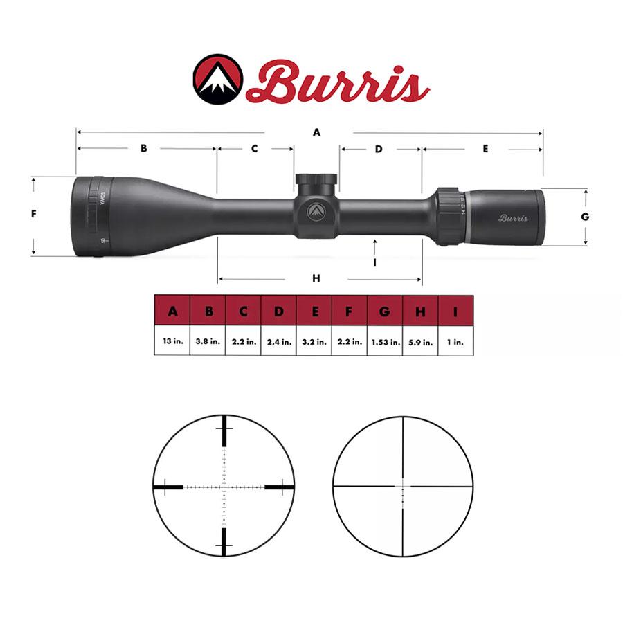 Burris Droptine Rifle Scope 4.5-14x-42mm 1" SFP Ballistic Plex Non Illum. Matte Picture of Burris Company Inc. Droptine 4.5-14X42MM MATTE (SB619)