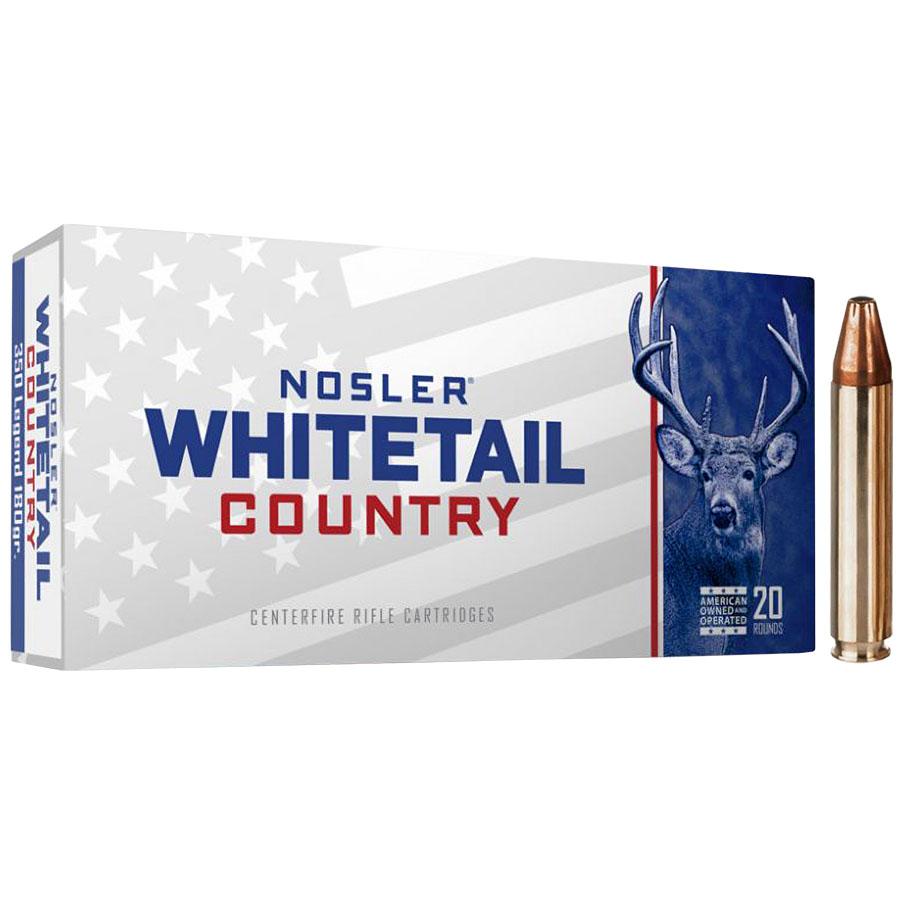 Nosler Whitetail Country Rifle Ammunition 350 Legend 180gr LFN 2100 fps 20/ct Picture of Nosler Bullets Inc. Nosler WCA-350 Legend 180g SW (20ct) Ammo