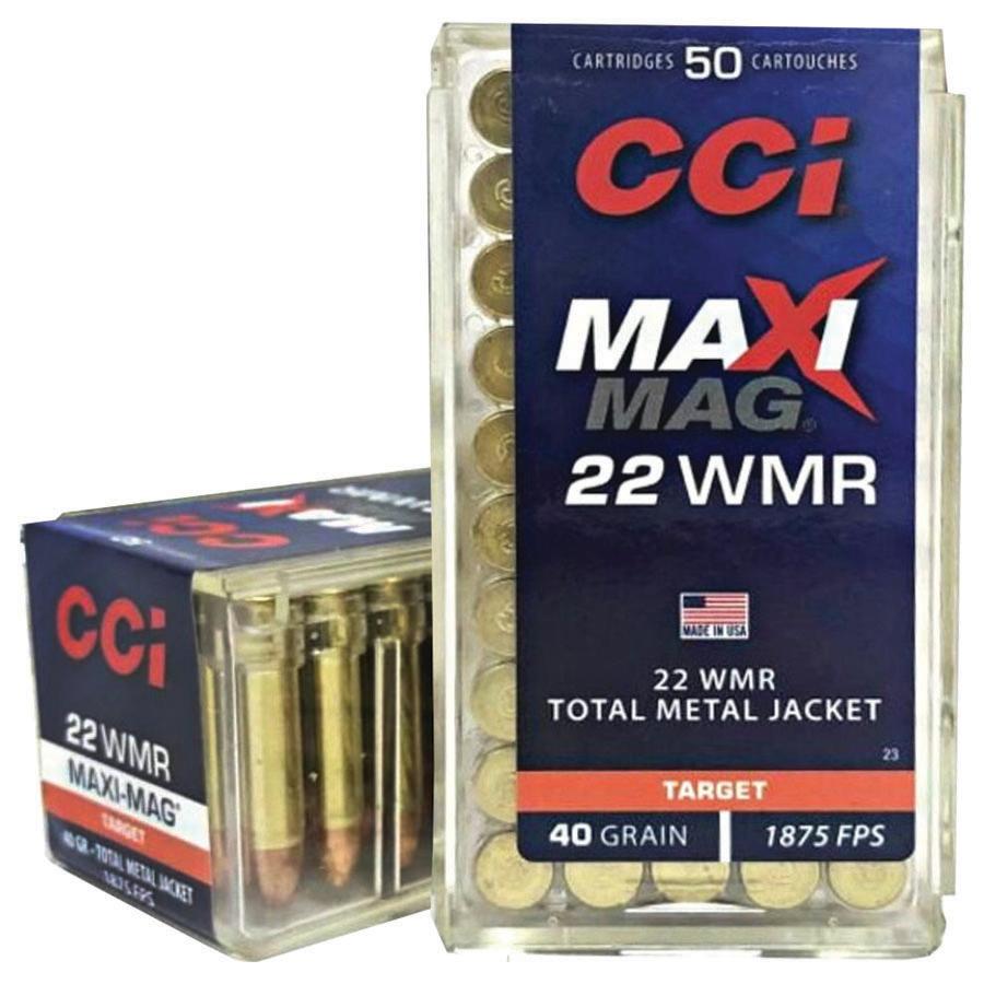 CCI  Maxi-Mag Rimfire Ammunition .22 WMR 40 gr. TMJ 1875 fps 50/ct Picture of Cci CCI WMR MAXI MAG 40GR TMJ AMMO 50RD