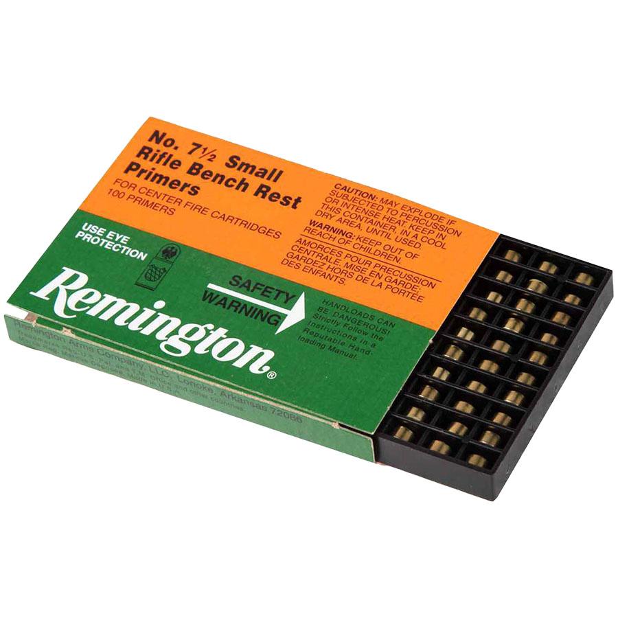 Remington Centerfire Primers-7-1/2 Small Rifle BR 1000/ct Picture of Remington Bulk Components REMINGTON PRIMER 7-1/2 SMALL RIFLE BENCH REST 1000/CT