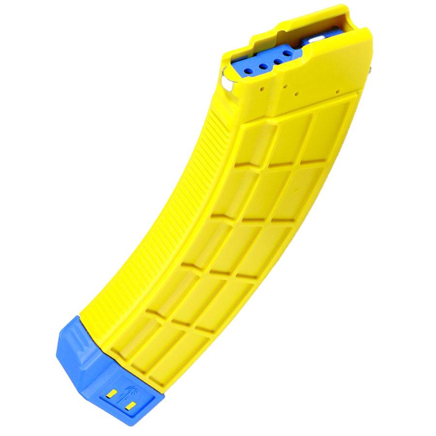 Century Arms US Palm AK30 Banana Special Edition Rifle Magazine Banana Yellow 7.62x39 Soviet AK-47 30/rd Picture of Century Arms US PALM AK30 BANANA MAG LTD ED. W/ STEEL LATCH AND CAGE W/ PATCH