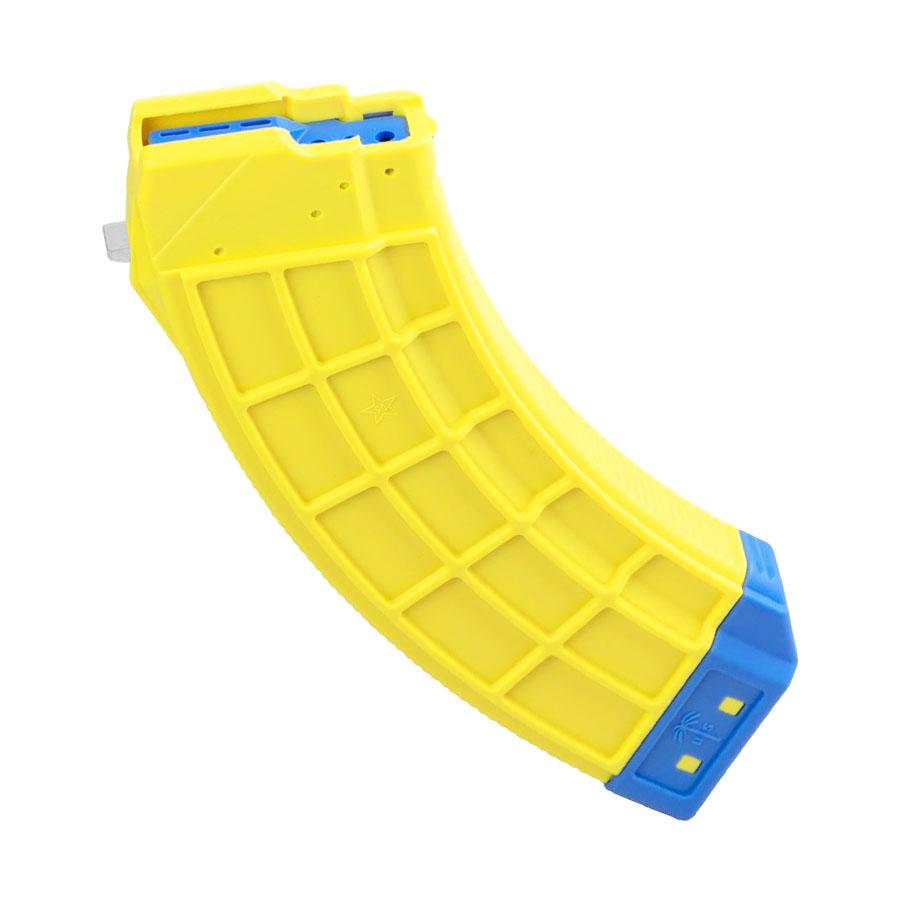Century Arms US Palm AK30 Banana Special Edition Rifle Magazine Banana Yellow 7.62x39 Soviet AK-47 30/rd Picture of Century Arms US PALM AK30 BANANA MAG LTD ED. W/ STEEL LATCH AND CAGE W/ PATCH