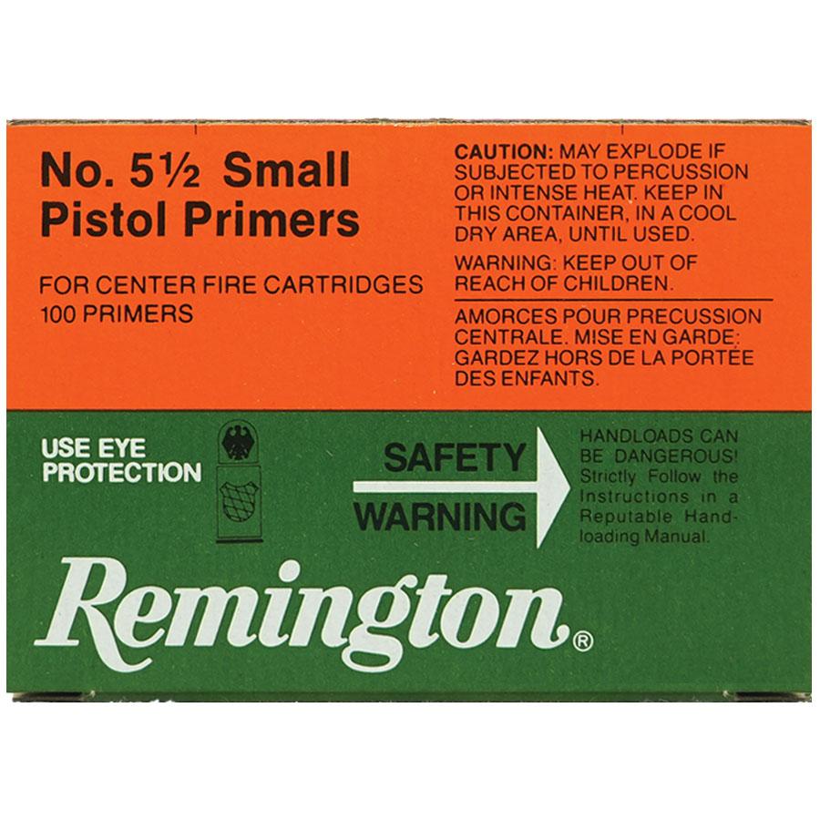 Remington Centerfire Primers 5-1/2 Small Pistol 1000/ct Picture of Remington Bulk Components REMINGTON PRIMER 5-1/2 SMALL PISTOL 1000/CT