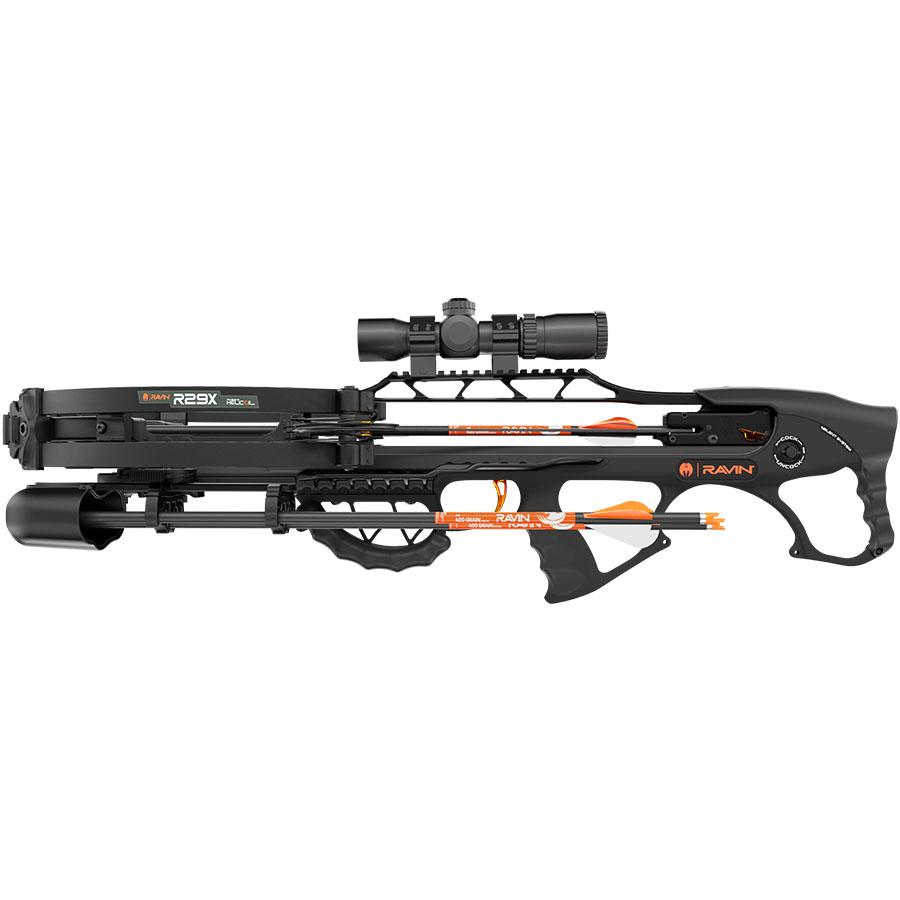 Ravin R29X Crossbow Package with Illum Scope & Arrows Draw Handle Black Picture of Ravin Crossbows Ravin R29X Black