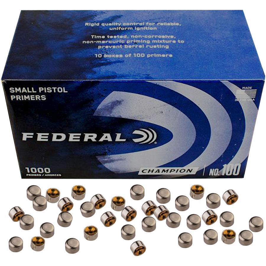 Federal Premium Champion Centerfire .205 Primers Small Rifle 1000/ct Picture of Federal Cartridge Co. FEDERAL CHAMPION CENTERFIRE SMALL RIFLE PRIMER 1000CT