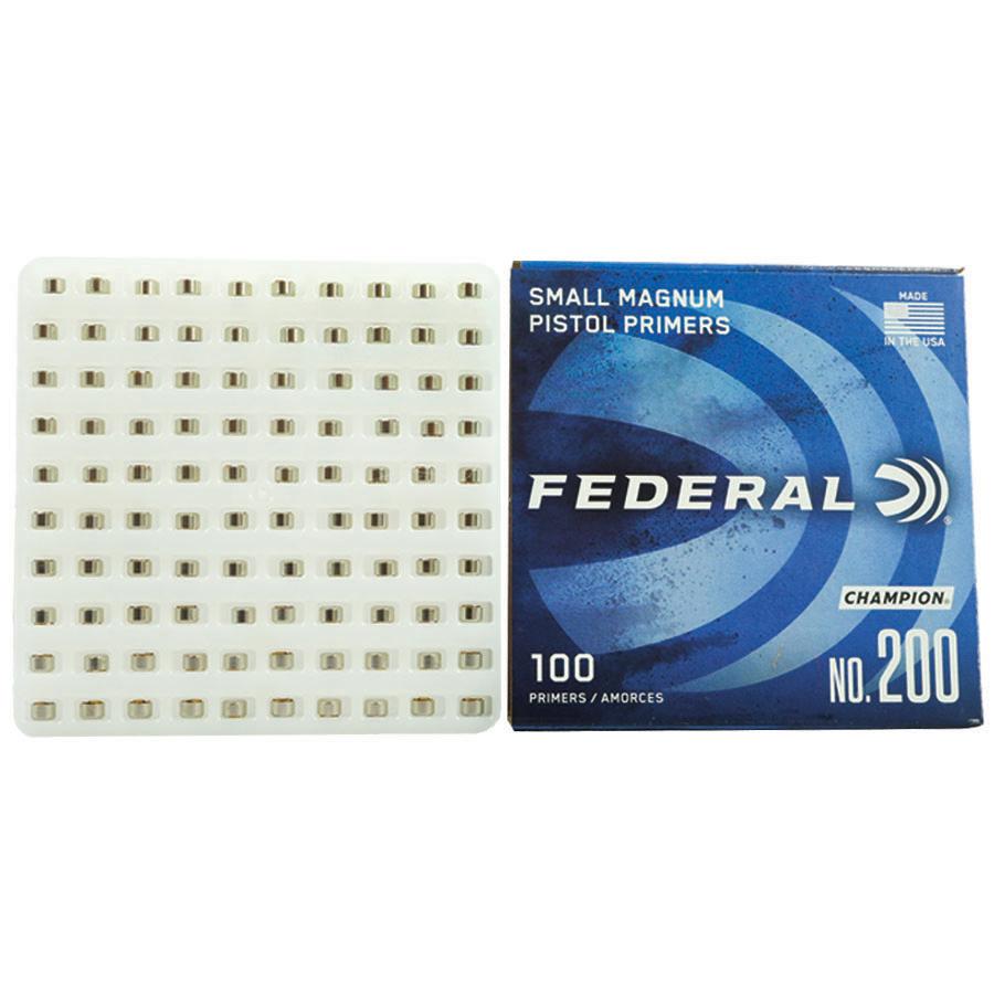 Federal Premium Champion Centerfire Primers Mag Small Pistol 1000/ct Picture of Federal Cartridge Co. FEDERAL CHAMPION CENTERFIRE SMALL MAGNUM PISTOL PRIMER 1000CT
