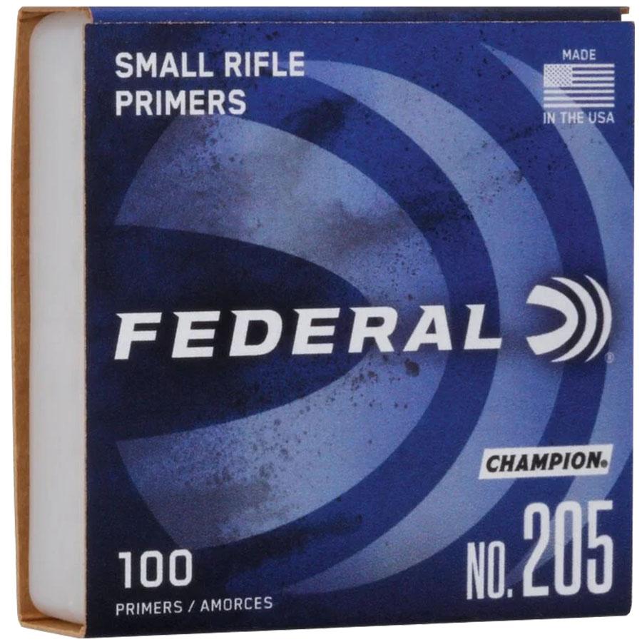 Federal Premium Champion Centerfire .205 Primers Small Rifle 1000/ct Picture of Federal Cartridge Co. FEDERAL CHAMPION CENTERFIRE SMALL RIFLE PRIMER 1000CT