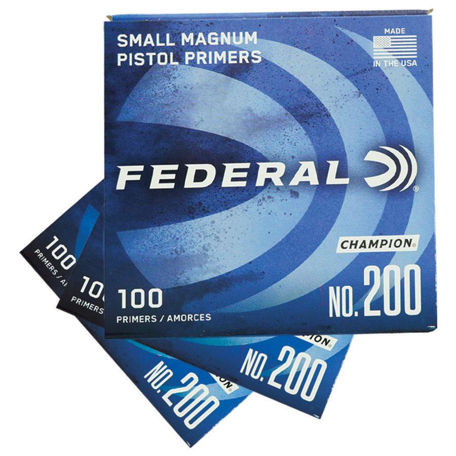 Federal Premium Champion Centerfire Primers Mag Small Pistol 1000/ct Picture of Federal Cartridge Co. FEDERAL CHAMPION CENTERFIRE SMALL MAGNUM PISTOL PRIMER 1000CT