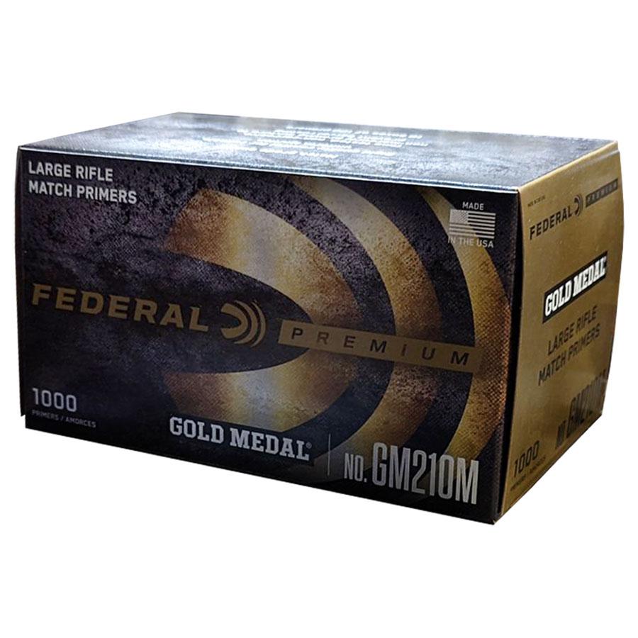 Federal Premium Gold Medal Centerfire Primers-Large Rifle Match Picture of Federal Cartridge Co. FEDERAL PREMIUM GOLD MEDAL MATCH 210M LARGE RIFLE PRIMER 1000CT