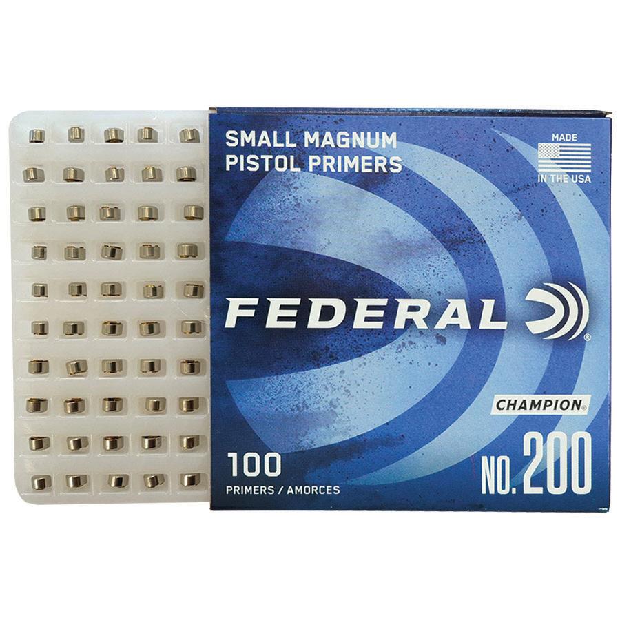 Federal Premium Champion Centerfire Primers Mag Small Pistol 1000/ct Picture of Federal Cartridge Co. FEDERAL CHAMPION CENTERFIRE SMALL MAGNUM PISTOL PRIMER 1000CT