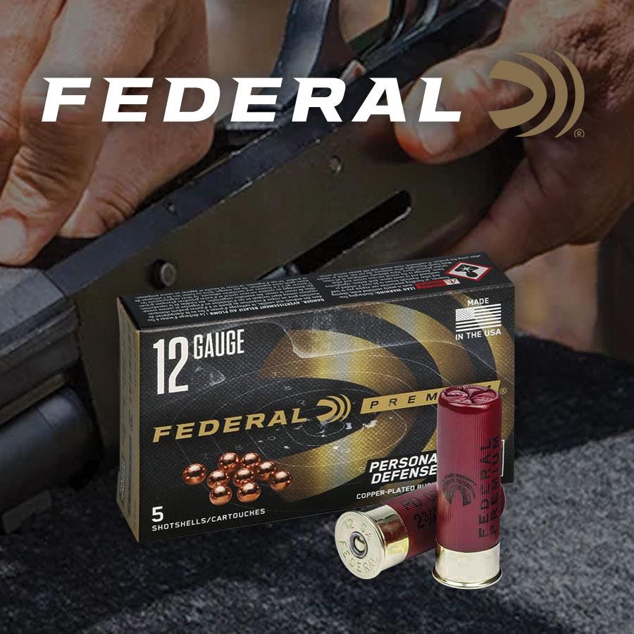 Federal Premium Personal Defense Shotshells 12 ga 2-3/4" 9 plts #00 1145 fps 5/ct Picture of Federal Cartridge Co. FEDERAL PREMIUM PERSONAL DEFENSE SS 12GA 2-3/4" 9 PLTS-00 BUCK AMMO 5RD