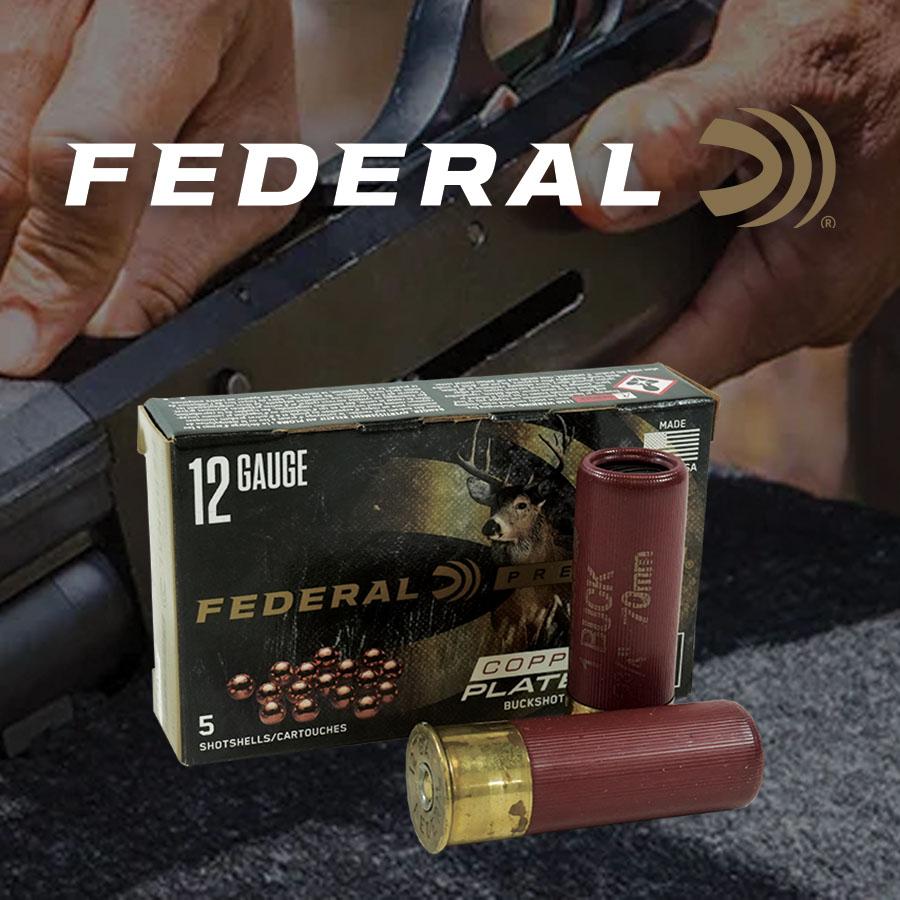 Federal Premium Vital-Shok 1 Buckshot 12 ga 2-3/4" Max 16 Pellets Ammo 5/ct Picture of Federal Cartridge Co. FEDERAL PREMIUM VITAL-SHOK 1 BUCKSHOT 12GA 2-3/4" MAX 16 PELLETS AMMO 5RD