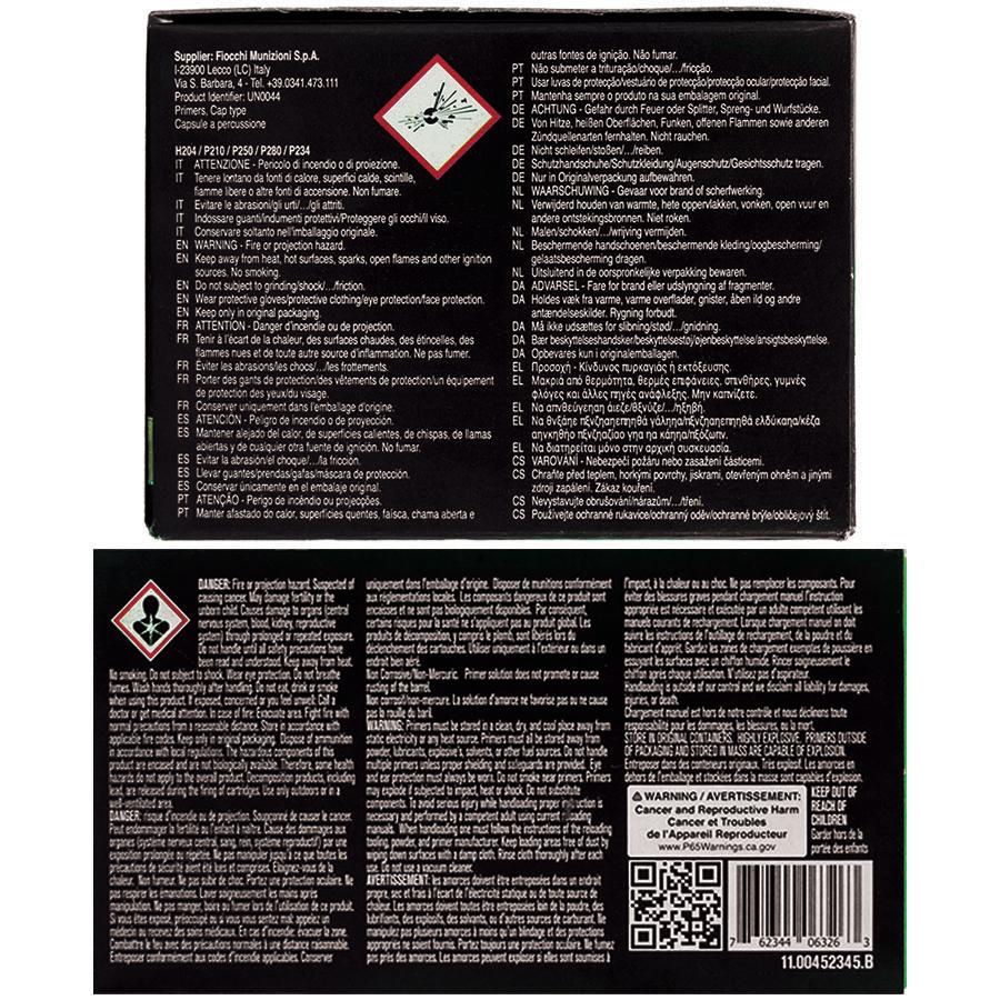 Fiocchi Zero Pollution Small Pistol Primers 1500/ct Picture of Fiocchi Ammunition Fiocchi Zero Pollution Small Pistol Primers 1500 per Box