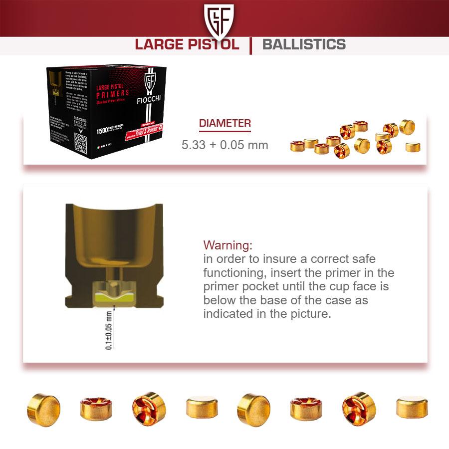Fiocchi Large Pistol Primers - 1500/ct Picture of Fiocchi Ammunition Fiocchi Large Pistol Primers 1500 per Box