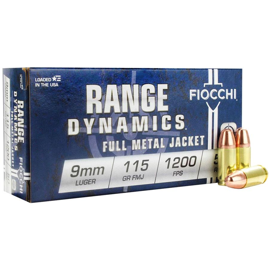 Fiocchi Range Dynamics Ammunition 9mm Luger 115gr FMJ 1200 fps 50/ct Picture of Fiocchi Ammunition FIOCCHI 9MM LUGER 115GR FMJ 50RD