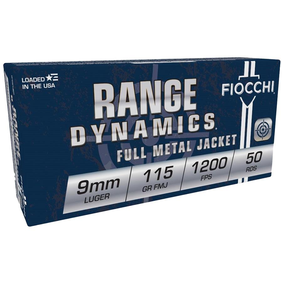 Fiocchi Range Dynamics Ammunition 9mm Luger 115gr FMJ 1200 fps 50/ct Picture of Fiocchi Ammunition FIOCCHI 9MM LUGER 115GR FMJ 50RD