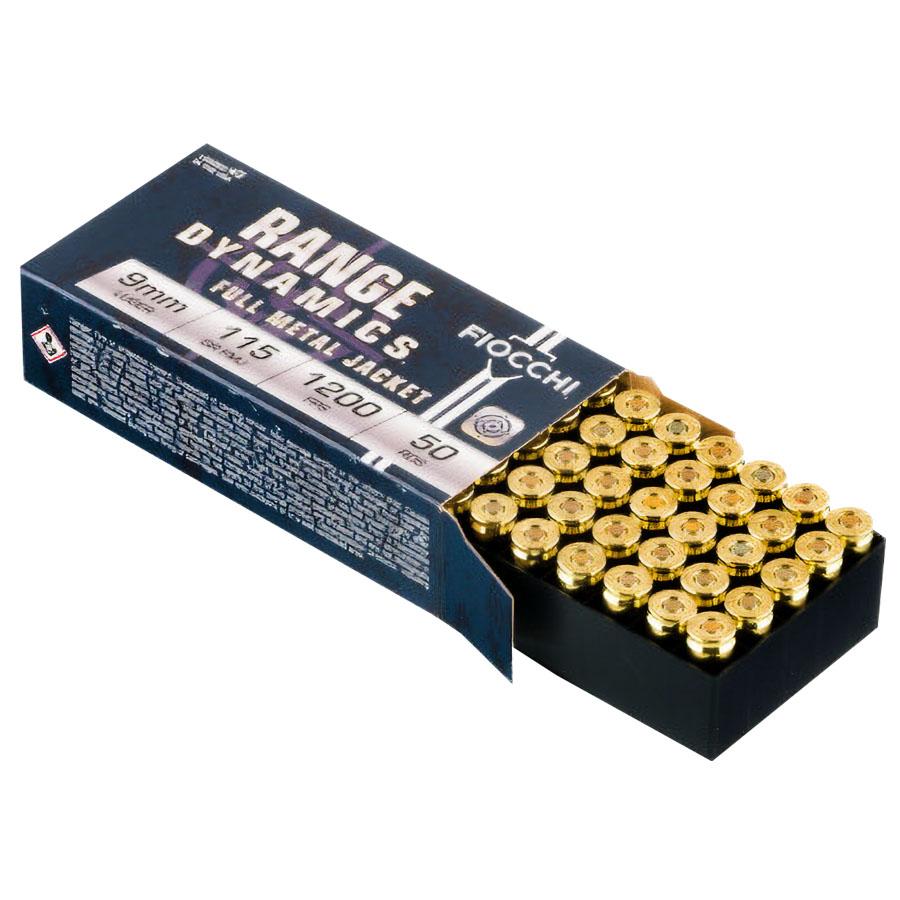 Fiocchi Range Dynamics Ammunition 9mm Luger 115gr FMJ 1200 fps 50/ct Picture of Fiocchi Ammunition FIOCCHI 9MM LUGER 115GR FMJ 50RD