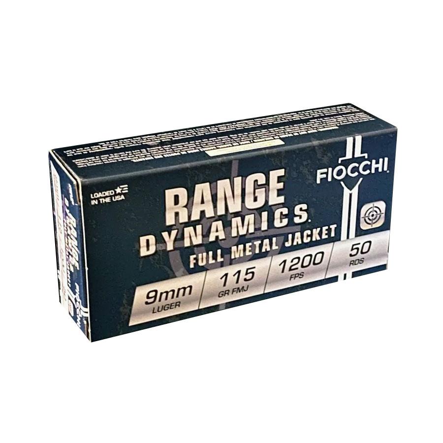 Fiocchi Range Dynamics Ammunition 9mm Luger 115gr FMJ 1200 fps 50/ct Picture of Fiocchi Ammunition FIOCCHI 9MM LUGER 115GR FMJ 50RD