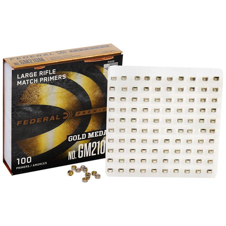 Federal Premium Gold Medal Centerfire Primers-Large Rifle Match Picture of Federal Cartridge Co. FEDERAL PREMIUM GOLD MEDAL MATCH 210M LARGE RIFLE PRIMER 1000CT