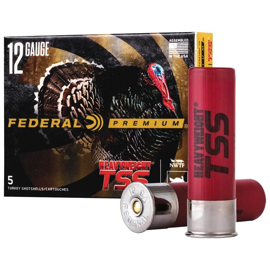 Federal Heavyweight TSS 12ga 3.5" 2-1/4oz 1200 fps #7 5/ct Picture of Federal Cartridge Co. FEDERAL PREMIUM TURKEY HEAVYWEIGHT TSS 12GA 3-1/2" 2-1/4 OZ 7 AMMO 5RD