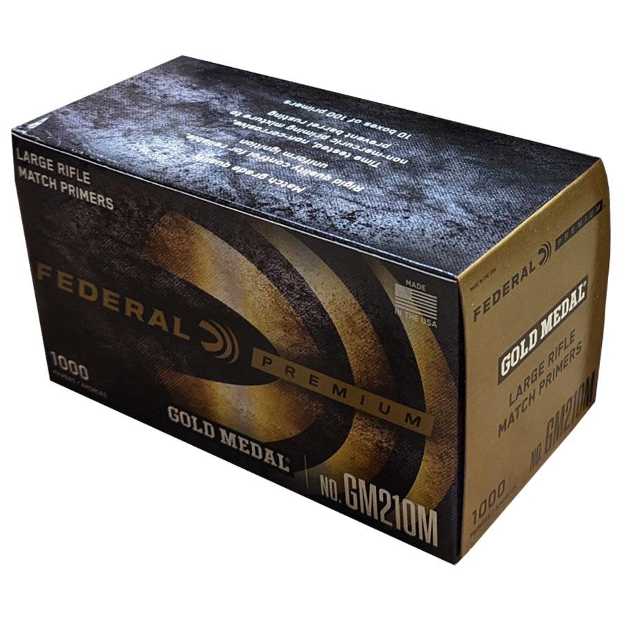 Federal Premium Gold Medal Centerfire Primers-Large Rifle Match Picture of Federal Cartridge Co. FEDERAL PREMIUM GOLD MEDAL MATCH 210M LARGE RIFLE PRIMER 1000CT
