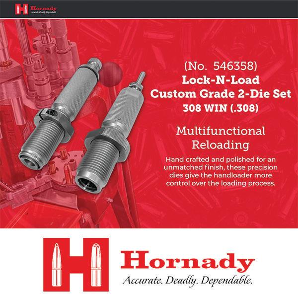 Hornady Custom Grade New Dimension Series I Rifle 2-Die Set .308 Win Picture of Hornady Reloading PC CUSTOM DIE SET 308 WIN