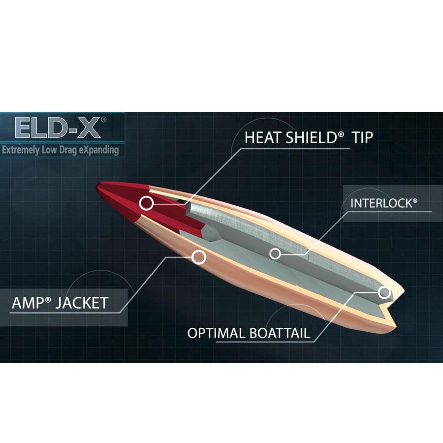 Hornady ELD-X Bullets with Heat Shield Tip .30 cal .308" 212 gr 100/ct Picture of Hornady Mfg 30 CAL .308 212 GR ELD-X