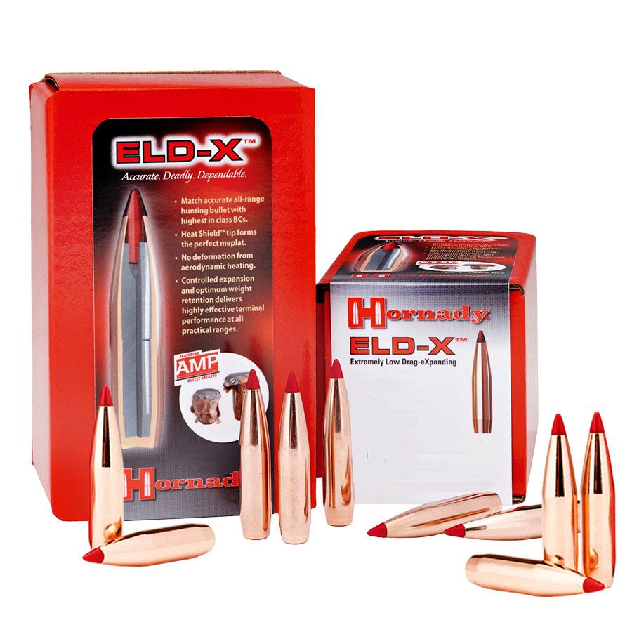 Hornady ELD-X Bullets with Heat Shield Tip .30 cal .308" 212 gr 100/ct Picture of Hornady Mfg 30 CAL .308 212 GR ELD-X