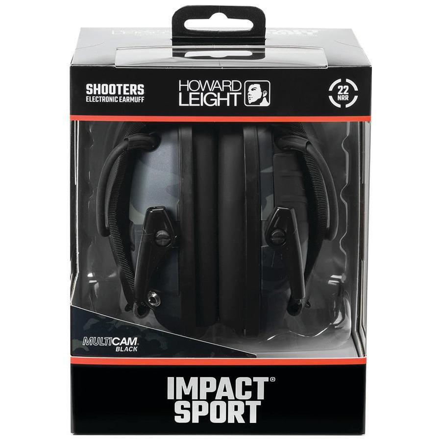 Impact Sport Electronic Earmuff NRR 22db Multi-Cam Black - Howard Leight by Honeywell Picture of Honeywell Safety Products USA IMPACT SPORT MULTI-CAM BLACK ELECTRONIC EARMUFF
