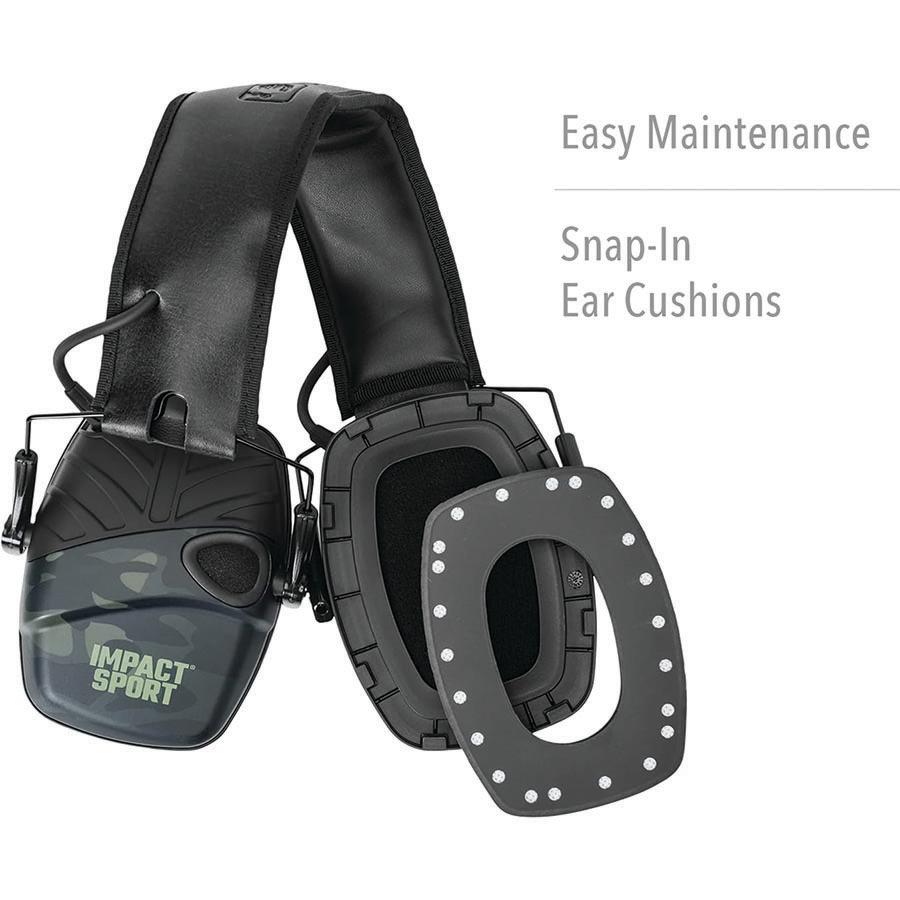 Impact Sport Electronic Earmuff NRR 22db Multi-Cam Black - Howard Leight by Honeywell Picture of Honeywell Safety Products USA IMPACT SPORT MULTI-CAM BLACK ELECTRONIC EARMUFF