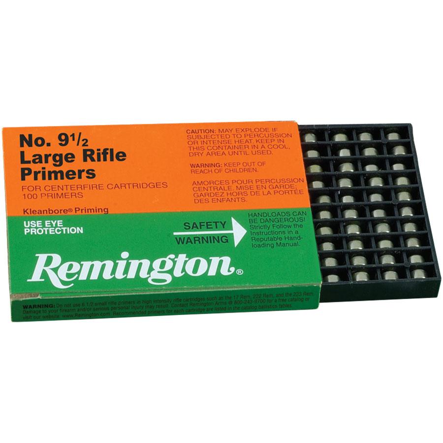Remington Centerfire Primers-9-1/2 Large Rifle 1000/ct Picture of Remington Bulk Components REMINGTON PRIMER 9-1/2 LARGE RIFLE 1000/CT