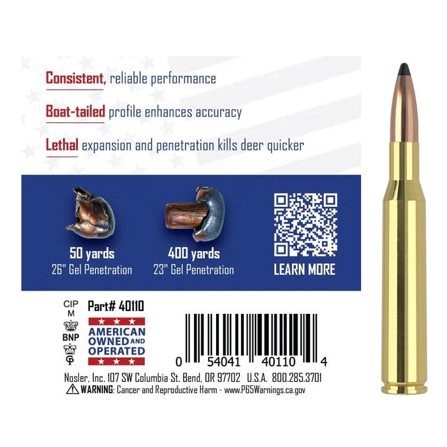 Nosler Whitetail Country Rifle Ammunition .270 Win 130gr SP 3060 fps 20/ct Picture of Nosler Bullets Inc. Nosler WCA-270 Win 130g SB SP (20ct) Ammo