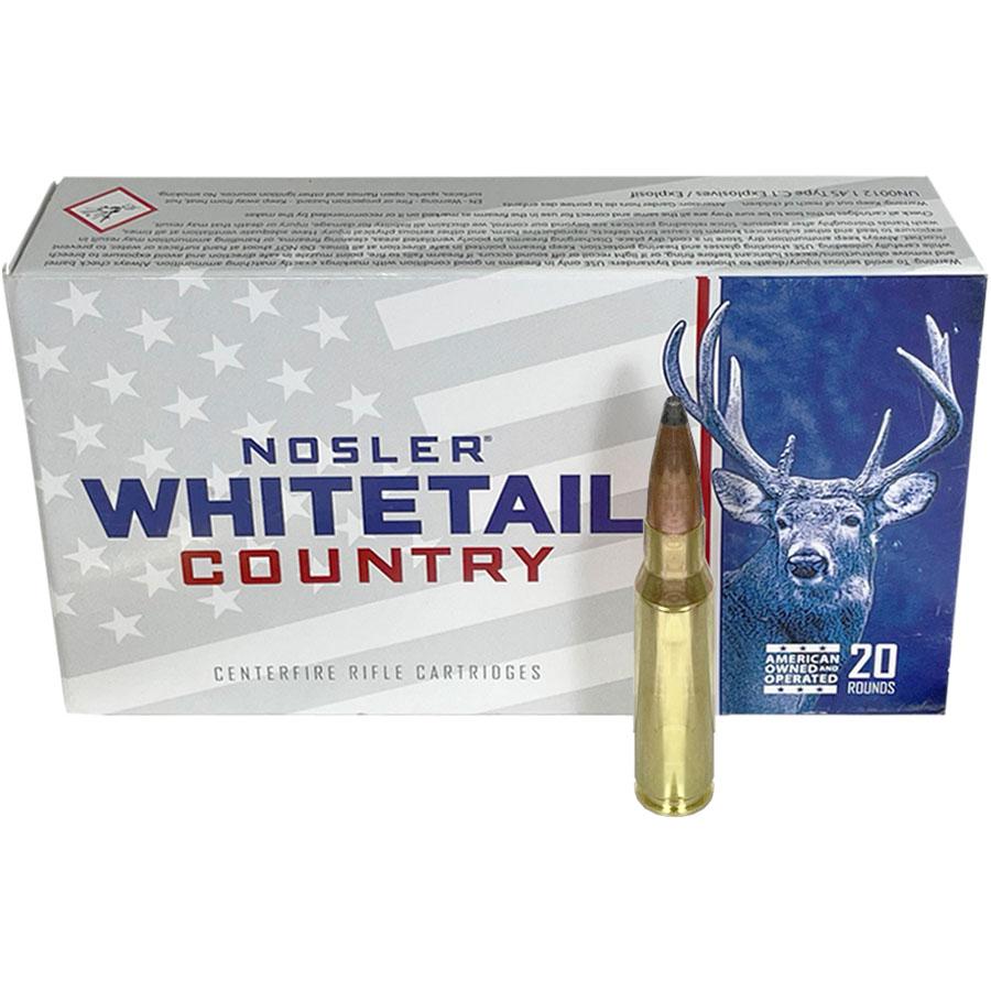 Nosler Whitetail Country Rifle Ammunition .308 Win 165gr SP 2800 fps 20/ct Picture of Nosler Bullets Inc. Nosler WCA-308 Win 165g SB SP (20ct) Ammo