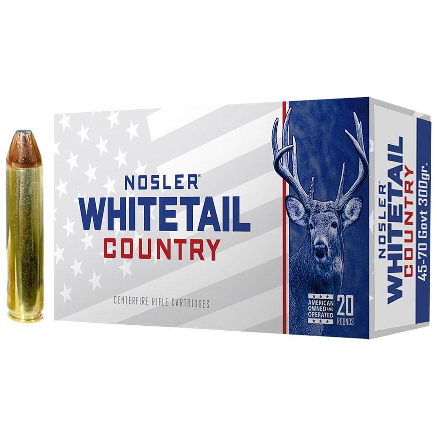 Nosler Whitetail Country Rifle Ammunition 45-70 Govt 300gr LFN 1950 fps 20/ct Picture of Nosler Bullets Inc. Nosler WCA-45-70 Govt 300g SW (20ct) Ammo