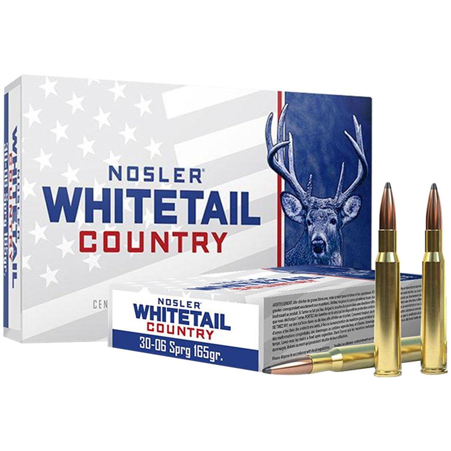 Nosler Whitetail Country Rifle Ammunition .30-06 Sprg 165gr SP 2900 fps 20/ct Picture of Nosler Bullets Inc. Nosler WCA-30-06 Sprg 165g SB SP (20ct) Ammo