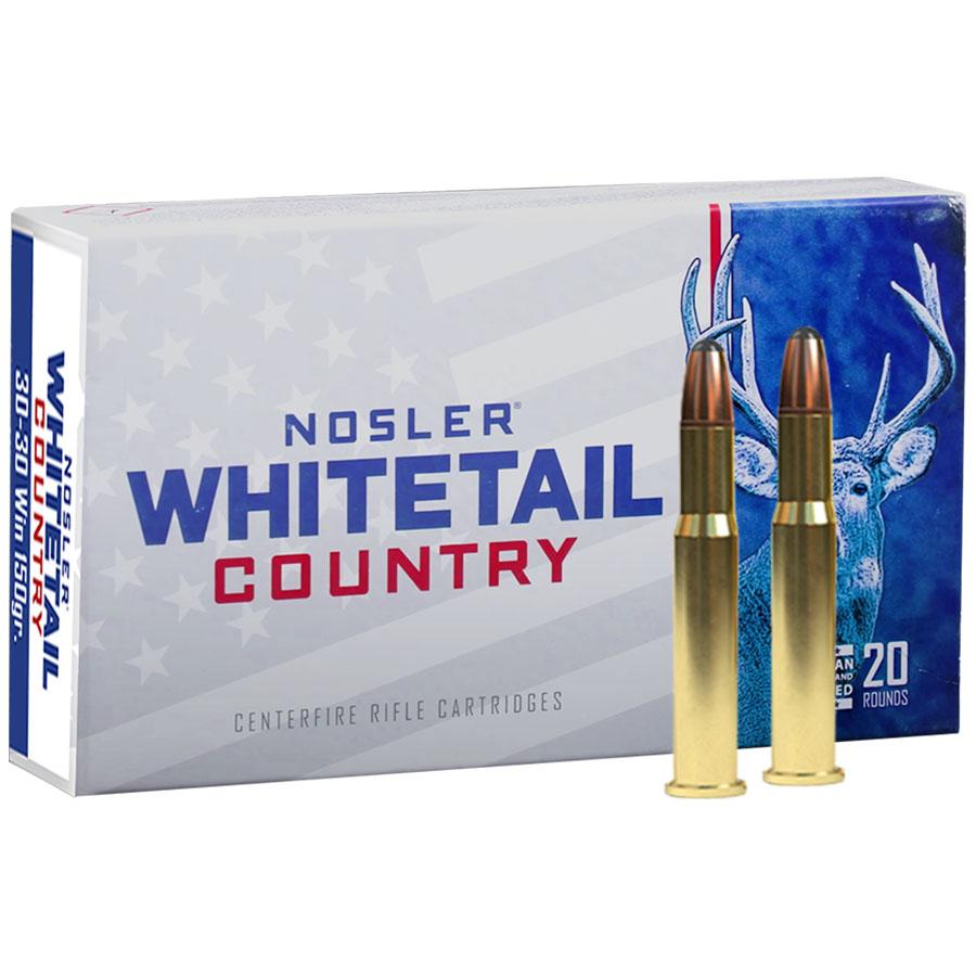Nosler Whitetail Country Rifle Ammunition 30-30 Win 150gr SP 2390 fps 20/ct Picture of Nosler Bullets Inc. Nosler WCA-30-30 Win 150g SB RN (20ct) Ammo