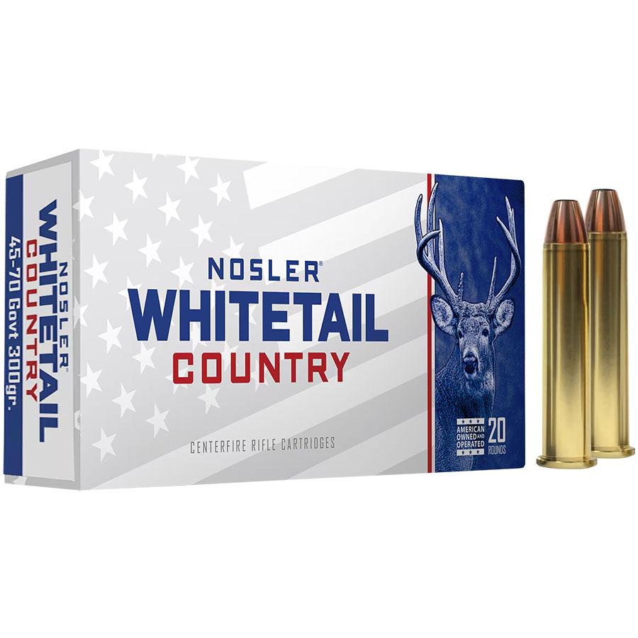 Nosler Whitetail Country Rifle Ammunition 45-70 Govt 300gr LFN 1950 fps 20/ct Picture of Nosler Bullets Inc. Nosler WCA-45-70 Govt 300g SW (20ct) Ammo