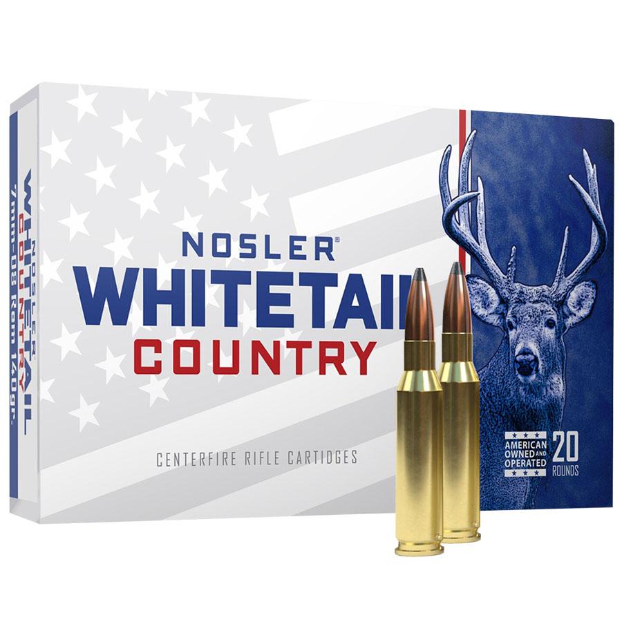 Nosler Whitetail Country Rifle Ammunition 7mm-08 Rem 140gr SP 2825 fps 20/ct Picture of Nosler Bullets Inc. Nosler WCA-7mm-08 Rem 140g SB SP (20ct) Ammo