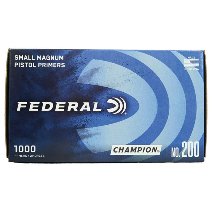 Federal Premium Champion Centerfire Primers Mag Small Pistol 1000/ct Picture of Federal Cartridge Co. FEDERAL CHAMPION CENTERFIRE SMALL MAGNUM PISTOL PRIMER 1000CT