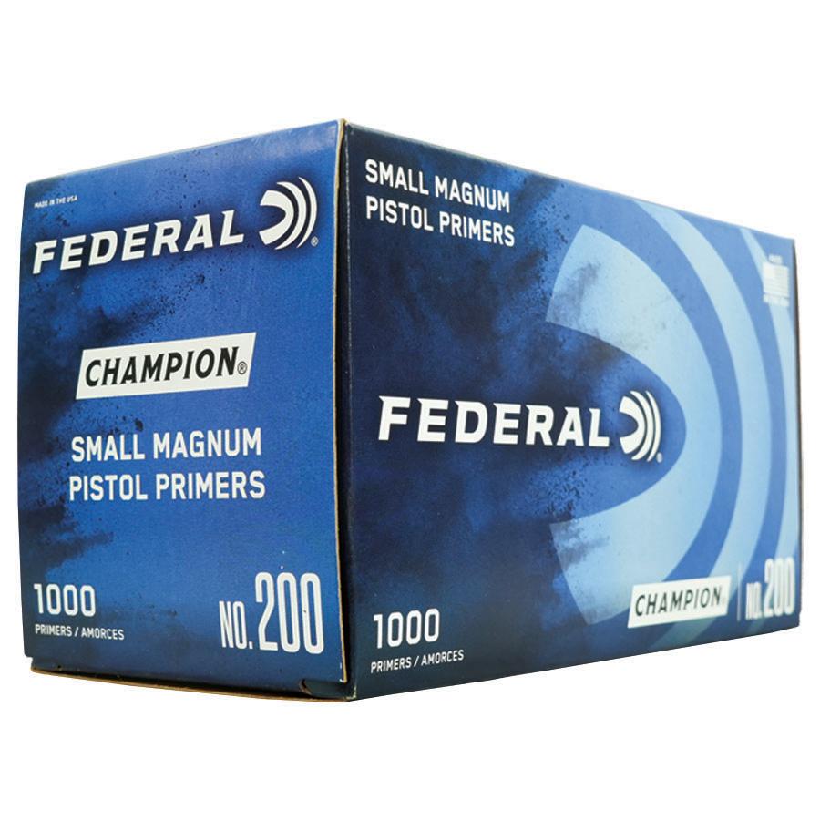 Federal Premium Champion Centerfire Primers Mag Small Pistol 1000/ct Picture of Federal Cartridge Co. FEDERAL CHAMPION CENTERFIRE SMALL MAGNUM PISTOL PRIMER 1000CT