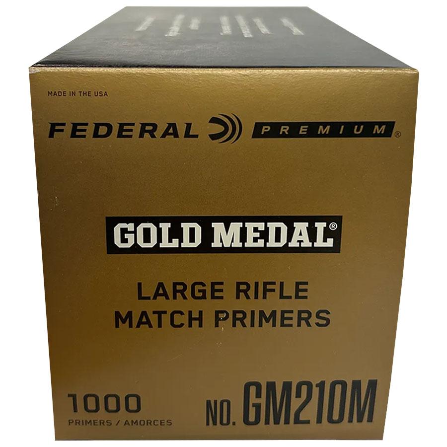 Federal Premium Gold Medal Centerfire Primers-Large Rifle Match Picture of Federal Cartridge Co. FEDERAL PREMIUM GOLD MEDAL MATCH 210M LARGE RIFLE PRIMER 1000CT