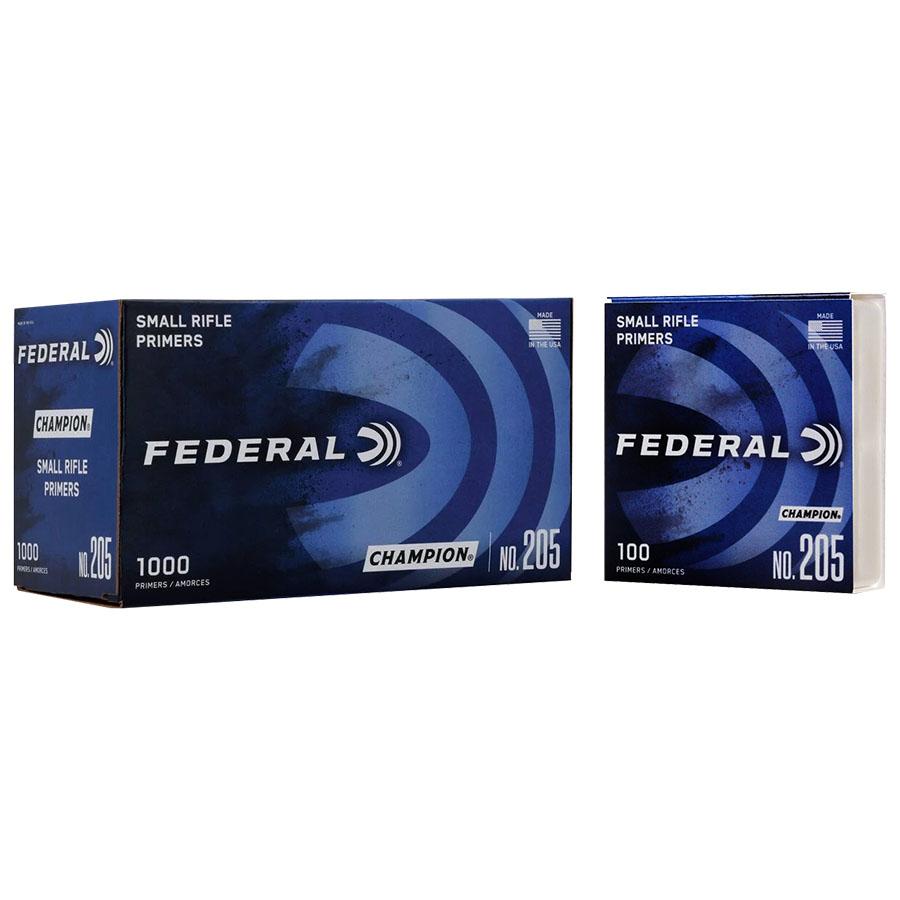 Federal Premium Champion Centerfire .205 Primers Small Rifle 1000/ct Picture of Federal Cartridge Co. FEDERAL CHAMPION CENTERFIRE SMALL RIFLE PRIMER 1000CT