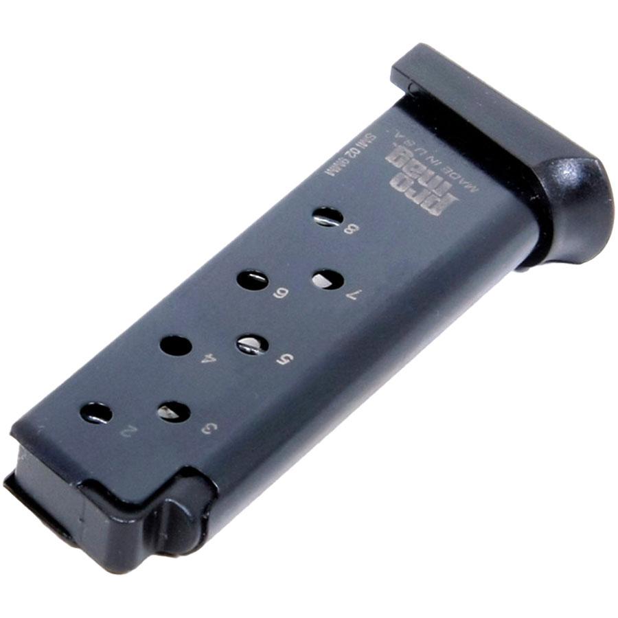 ProMag S&W 908/3913/3914/3953 Magazine 9mm Blued Steel 8/rd Picture of Promag Mfg. Inc. PROMAG S & W 908 3913 3914 & 3953 SERIES 9MM 8RD BLUE STEEL MAGAZINE